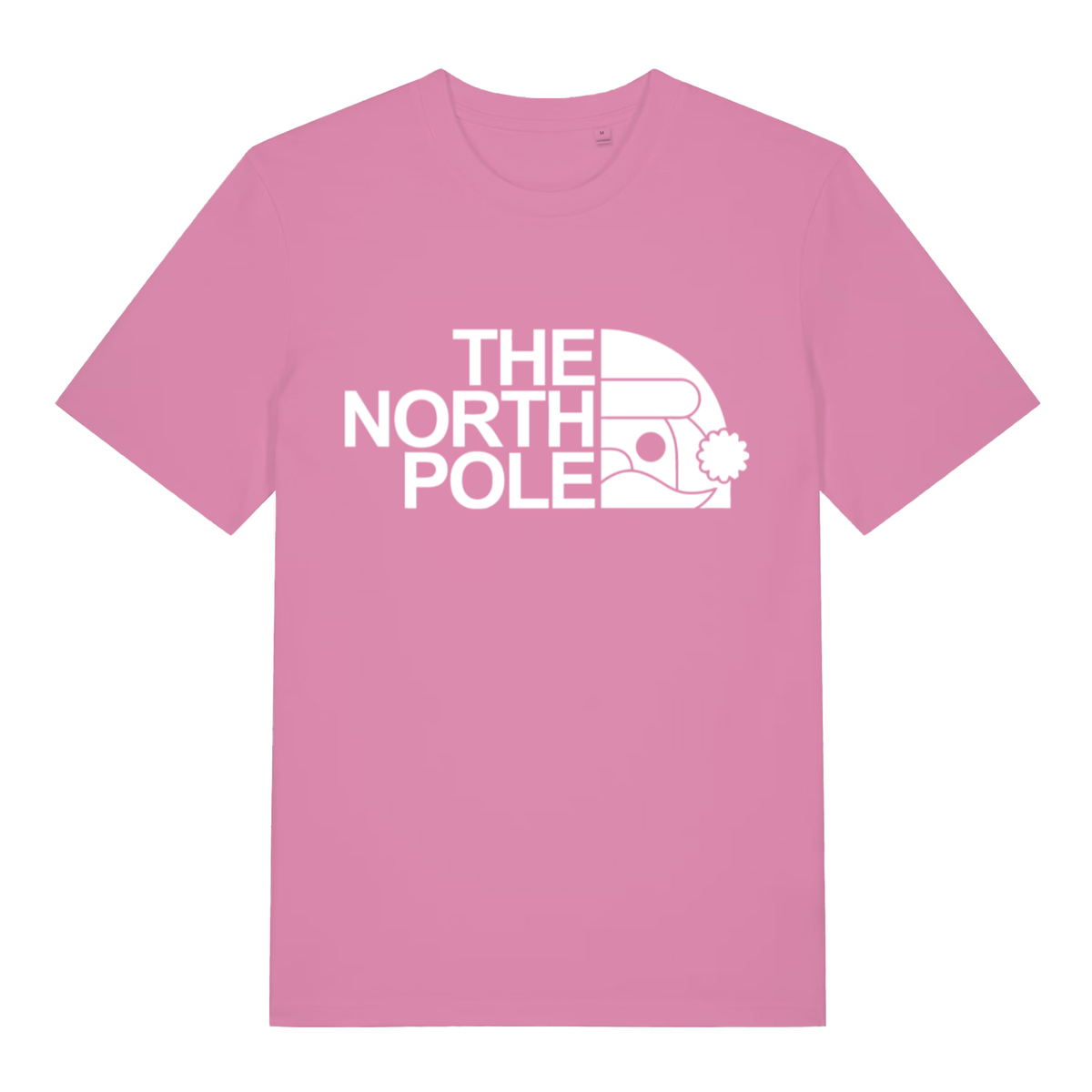 Pink The North Pole women’s funny Christmas t-shirt featuring ultimate Santa parody graphic  