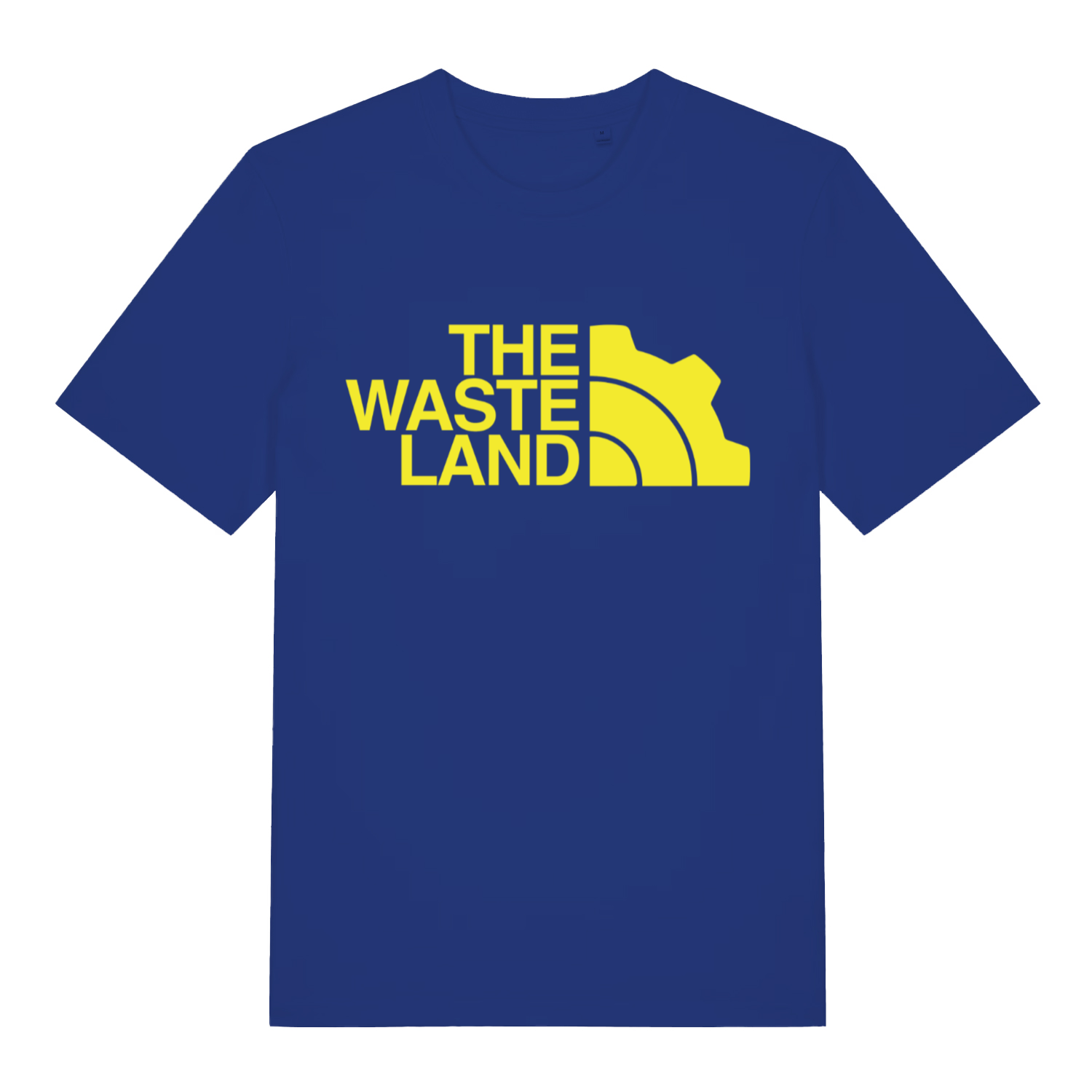 Blue The Wasteland funny gamer t-shirt featuring classic Fallout inspired graphic  