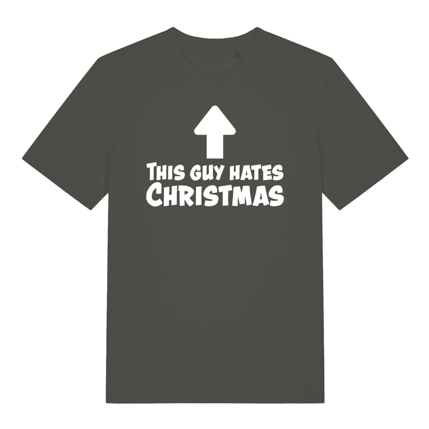 Khaki This Guy Hates Christmas men’s funny slogan t-shirt featuring ultimate anti-Christmas graphic  