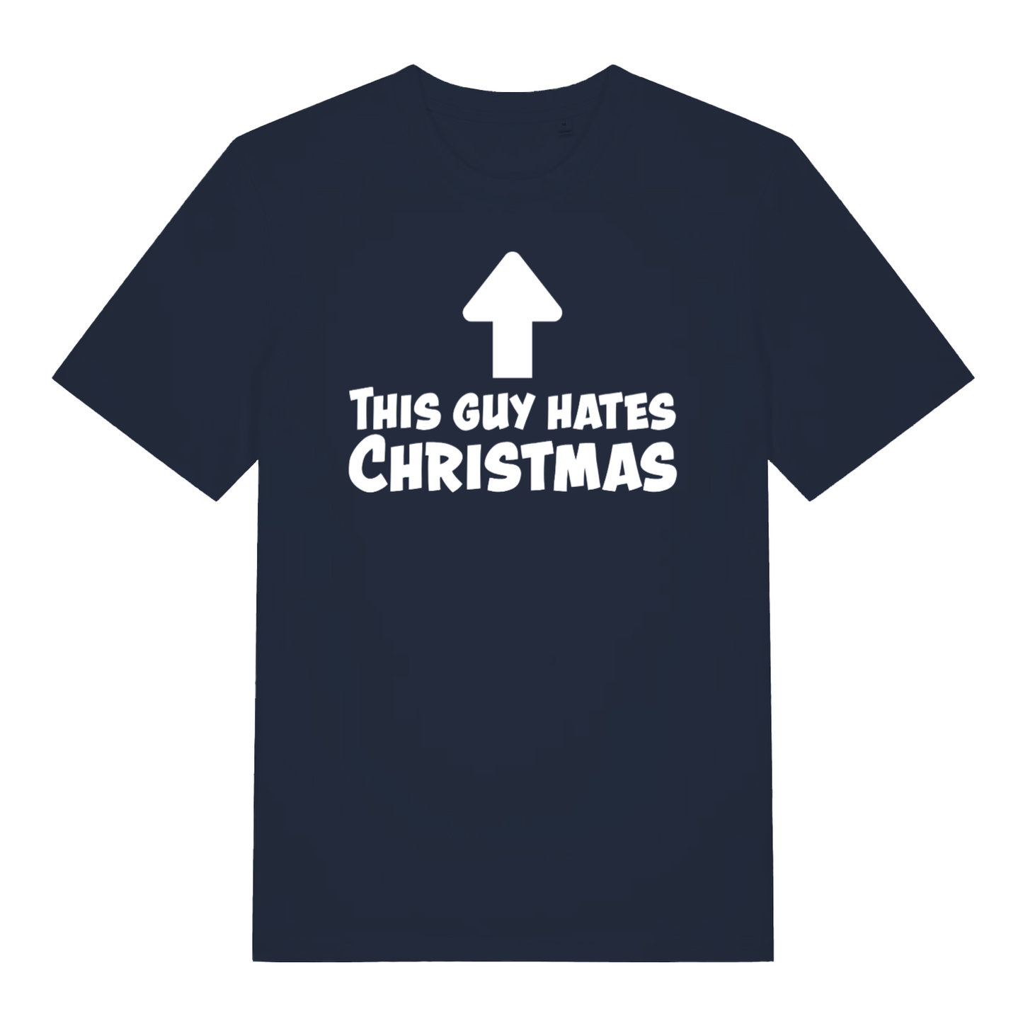 Navy This Guy Hates Christmas men’s funny slogan t-shirt with cheeky Christmas hatred statement  