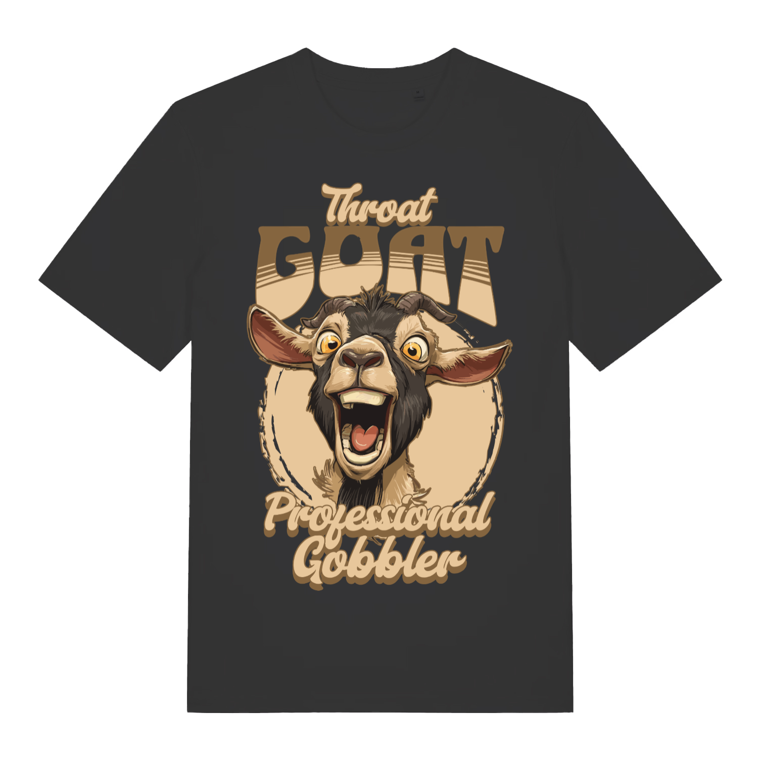 Black Throat Goat men’s funny graphic t-shirt with professional gobbler goat design  