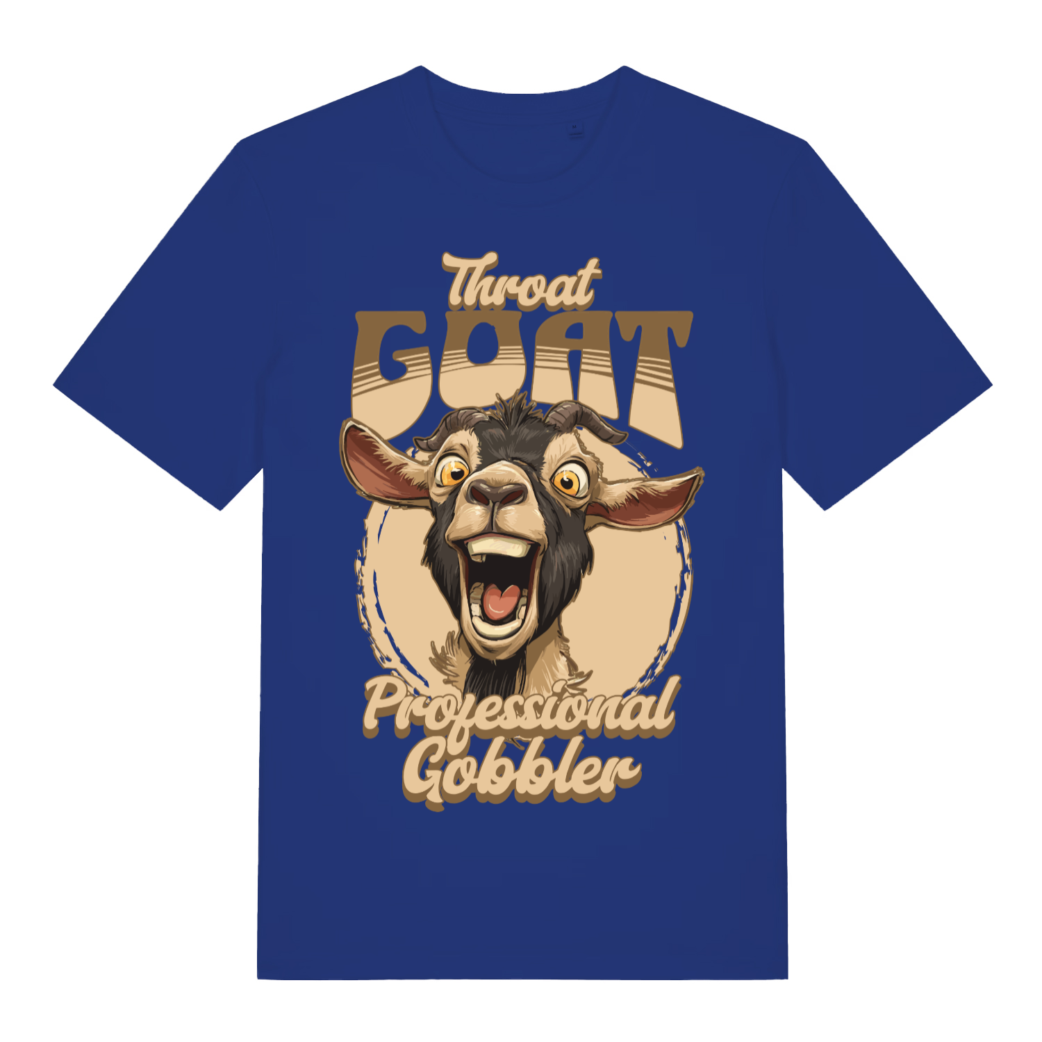 Blue Throat Goat men’s funny graphic t-shirt featuring classic rude goat pun print  