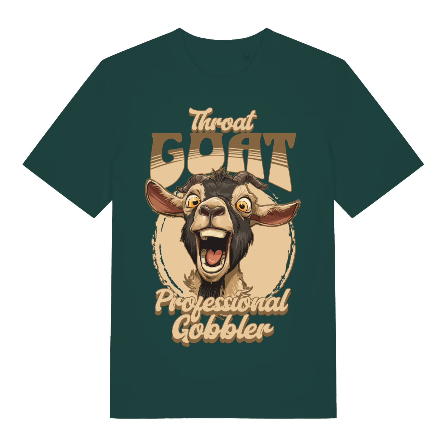 Green Throat Goat men’s funny graphic t-shirt with witty throat goat gobbler design  