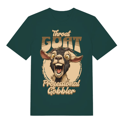 Green Throat Goat men’s funny graphic t-shirt with witty throat goat gobbler design  