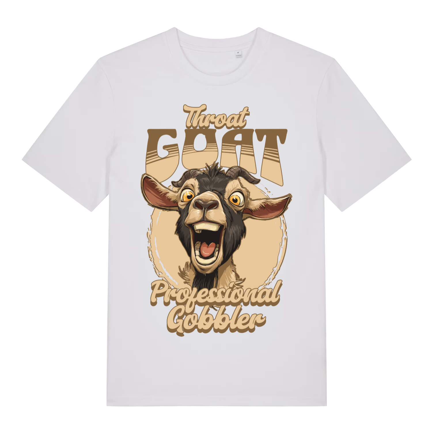 White Throat Goat men’s funny graphic t-shirt featuring ultimate rude animal pun print  