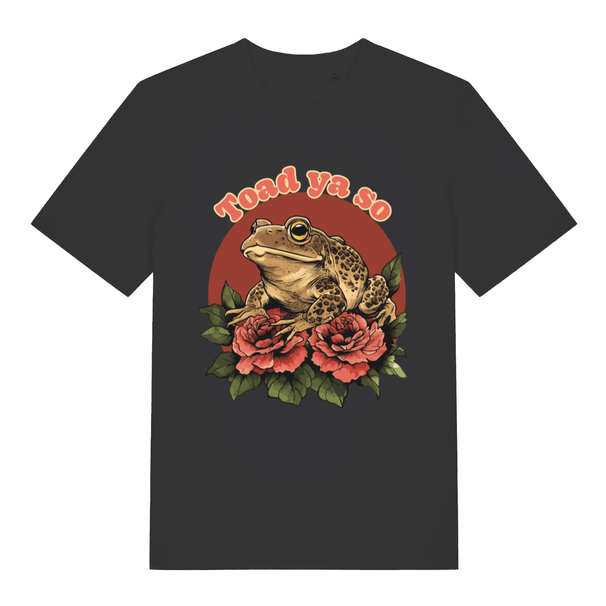Black Toad Ya So women’s funny graphic t-shirt with classic toad and roses design  