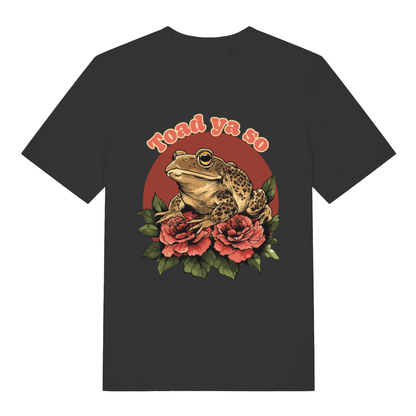 Black Toad Ya So women’s funny graphic t-shirt with classic toad and roses design  