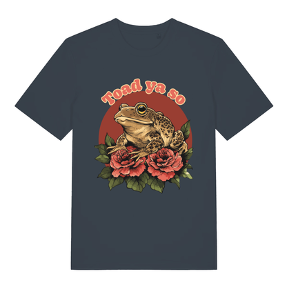 Ink grey Toad Ya So women’s funny graphic t-shirt with bold toad ya so graphic  