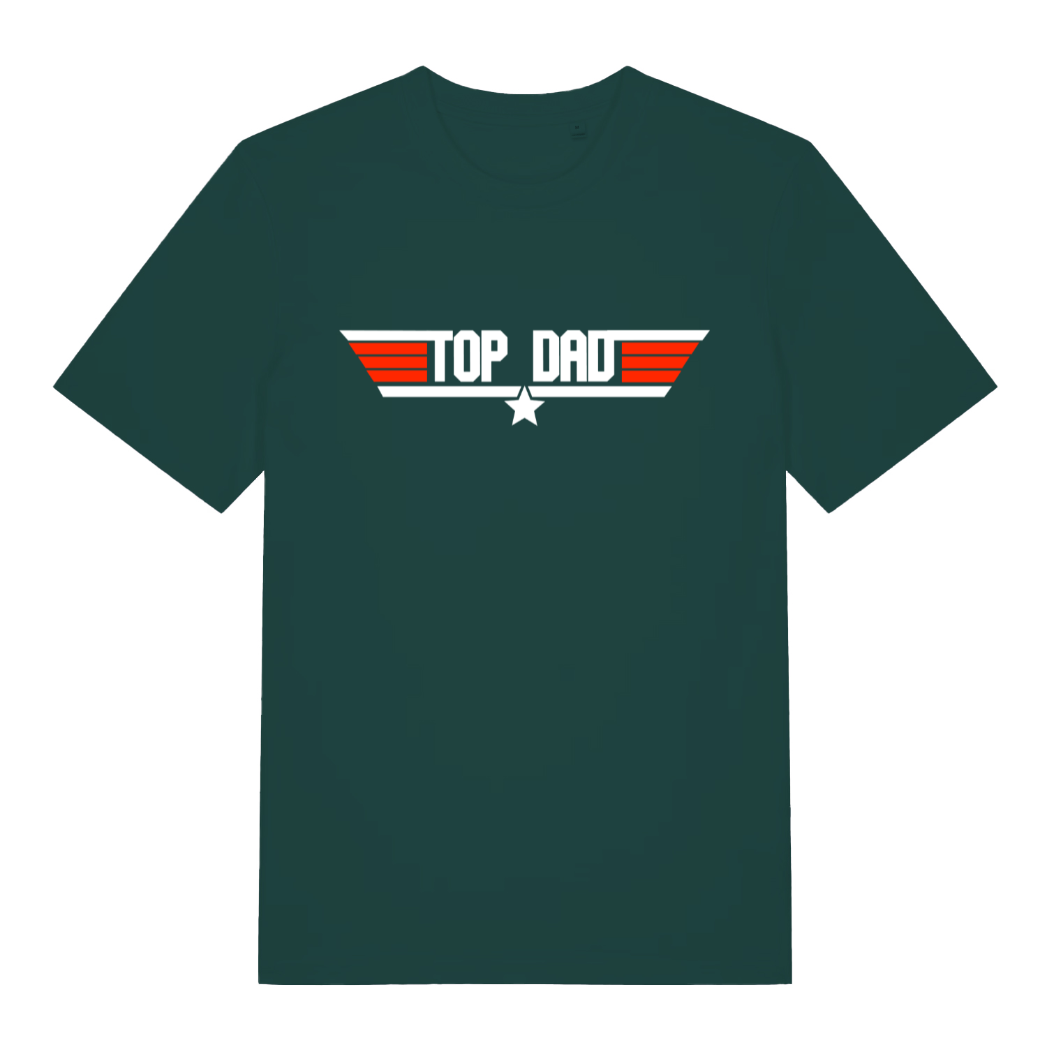 Glazed green Top Dad men’s funny graphic t-shirt with bold Top Gun inspired graphic  