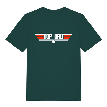 Glazed green Top Dad men’s funny graphic t-shirt with bold Top Gun inspired graphic  