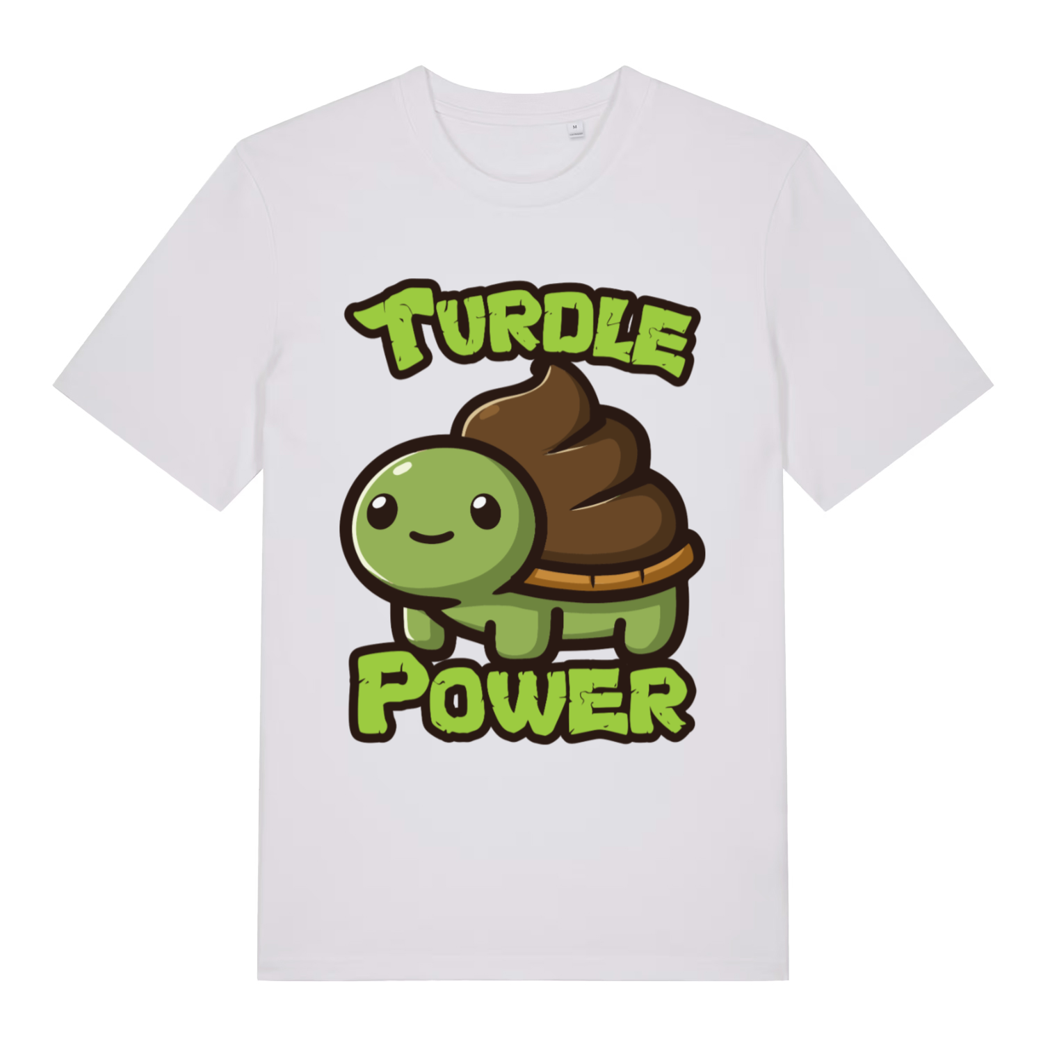 White Turdle Power men’s funny graphic t-shirt featuring ultimate toilet humour animal print  