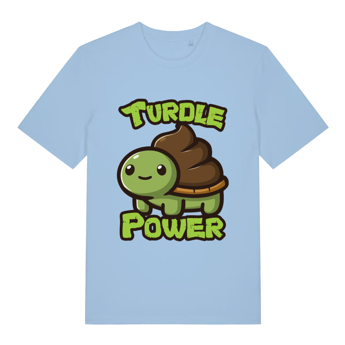 Blue Turdle Power women’s funny graphic t-shirt featuring witty toilet humour animal print  