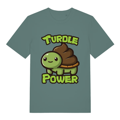 Green Bay Turdle Power women’s funny graphic t-shirt showing classic turtle with soft-serve shell design  