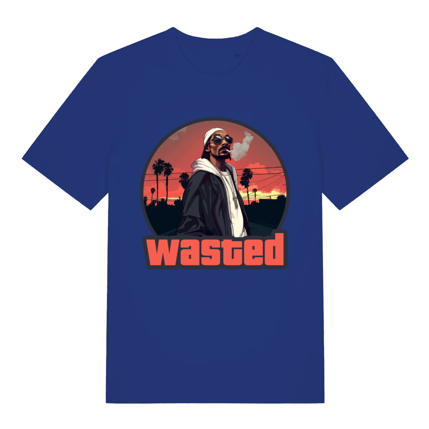 Blue Wasted men’s funny graphic t-shirt featuring witty GTA wasted print  