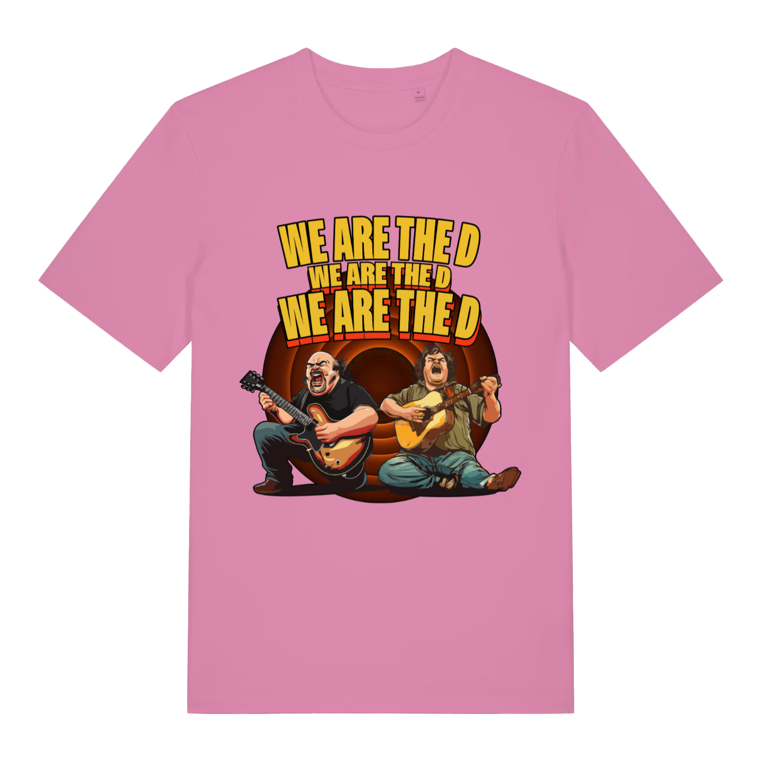 Pink We Are The D women’s funny graphic t-shirt with bold rock duo graphic  