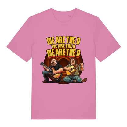 Pink We Are The D women’s funny graphic t-shirt with bold rock duo graphic  