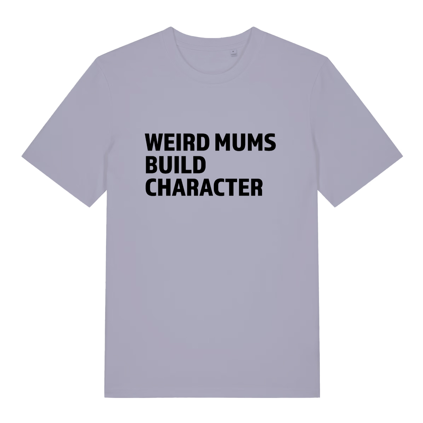 Lavender Weird Mums women’s funny slogan t-shirt featuring witty mother statement print  