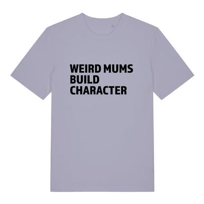 Lavender Weird Mums women’s funny slogan t-shirt featuring witty mother statement print  