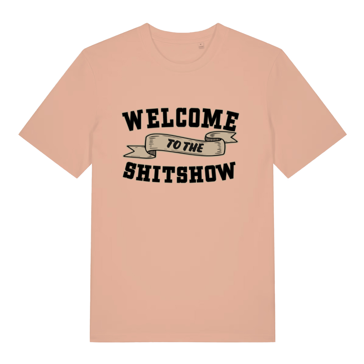 Peach Welcome To The Shitshow men’s funny slogan t-shirt with classic shitshow statement  