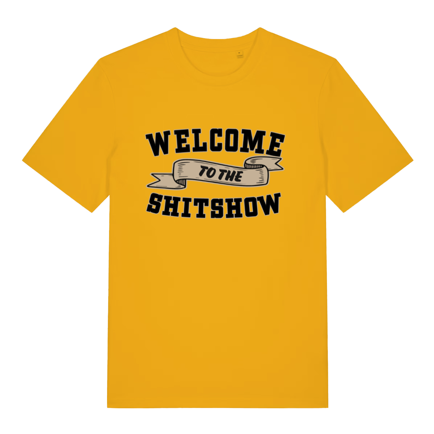 Yellow Welcome To The Shitshow men’s funny slogan t-shirt featuring ultimate shitshow design  