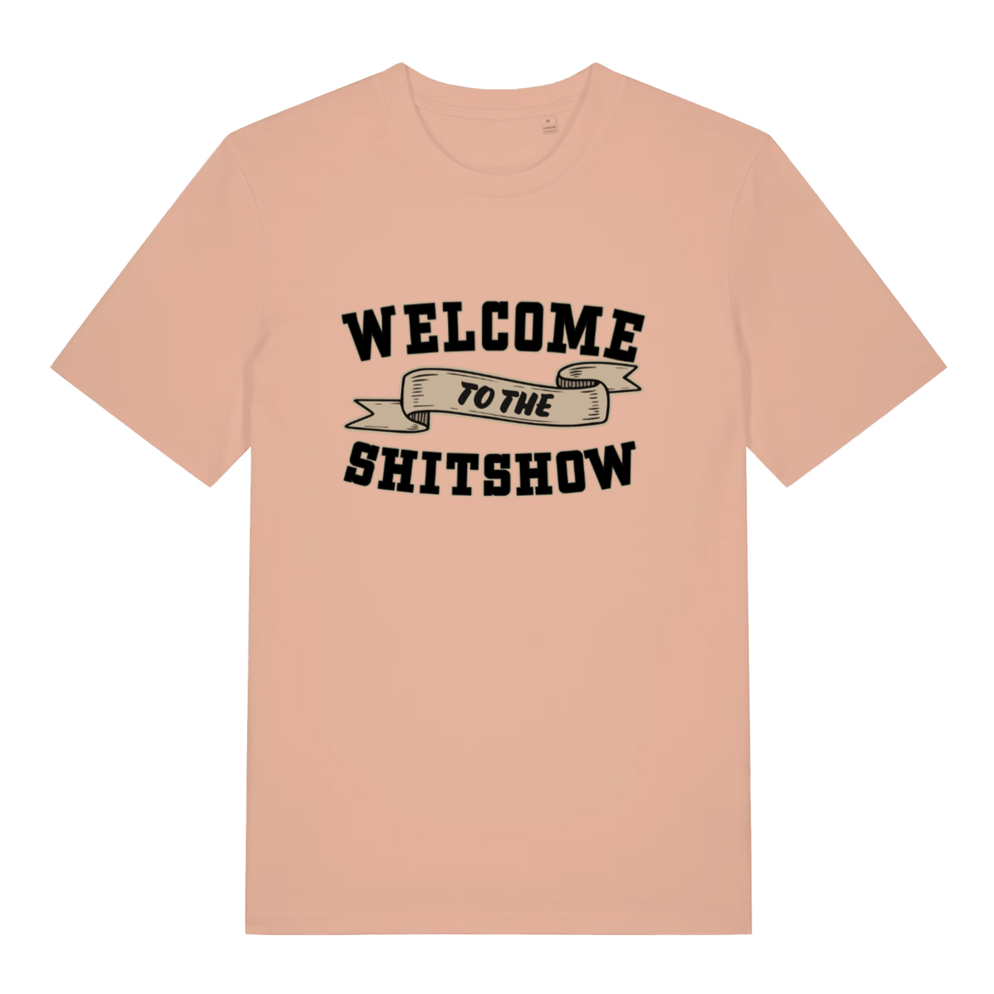 Peach Welcome To The Shitshow women’s funny slogan t-shirt with classic shitshow statement  