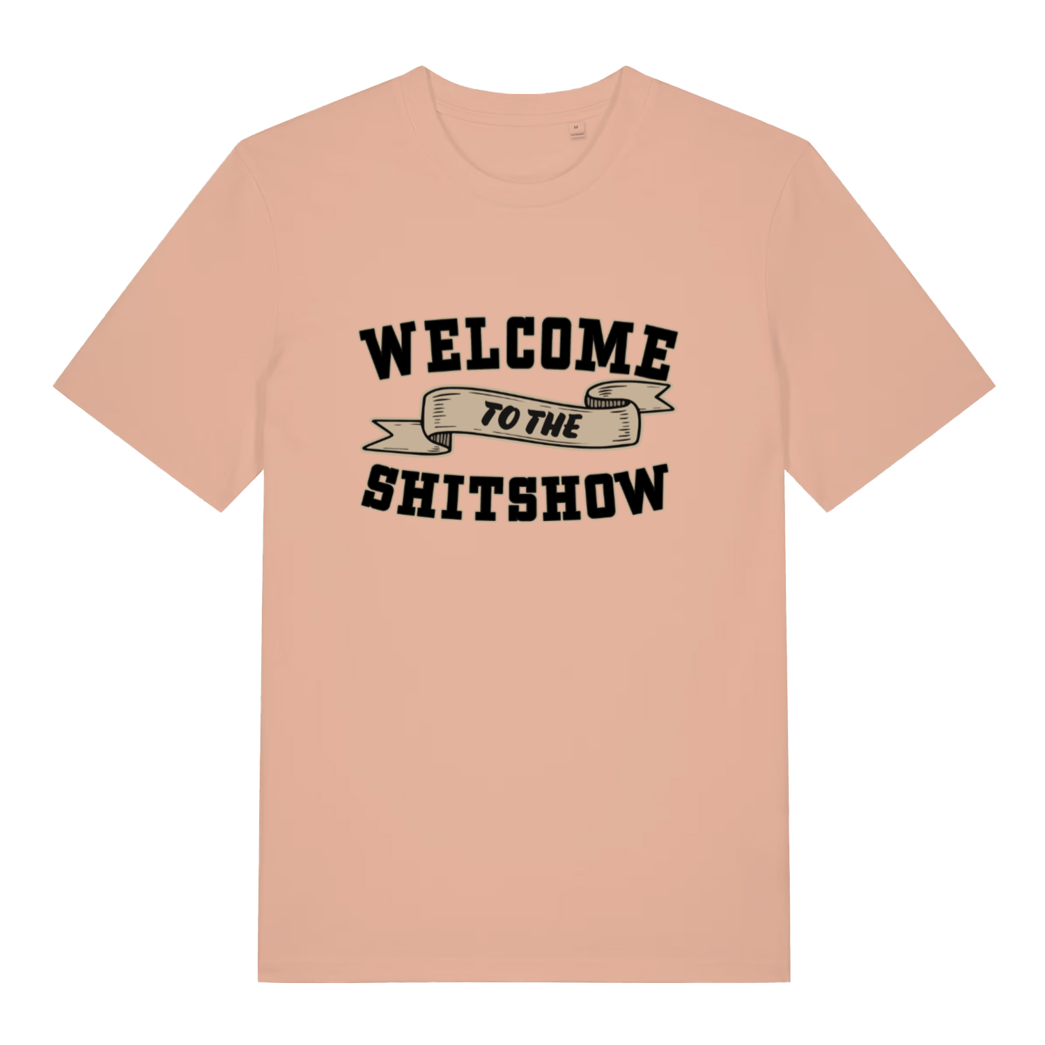 Peach Welcome To The Shitshow women’s funny slogan t-shirt with classic shitshow statement  