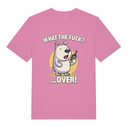 Pink What The Fuck Over women’s funny graphic t-shirt with witty rude over slogan design  