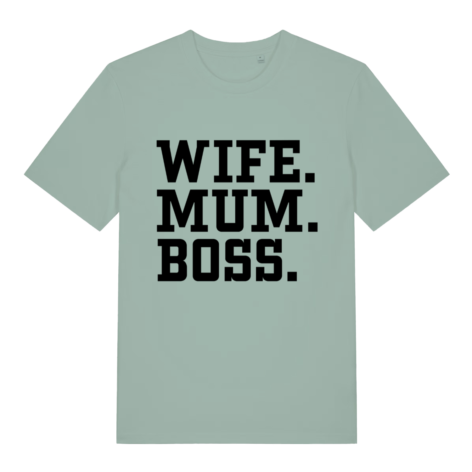 Aloe Wife Mum Boss women’s funny slogan t-shirt with bold stacked text design  