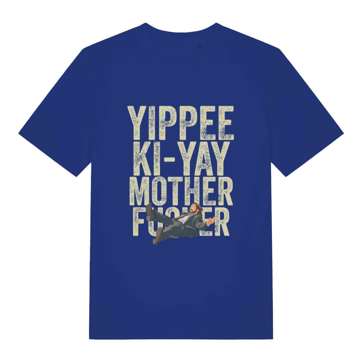 Blue Yippee Ki-Yay men’s funny Christmas t-shirt featuring classic motherfucker holiday print  