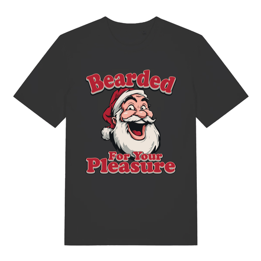 Black Bearded For Your Pleasure men’s funny Christmas t-shirt with bold festive cheeky design  