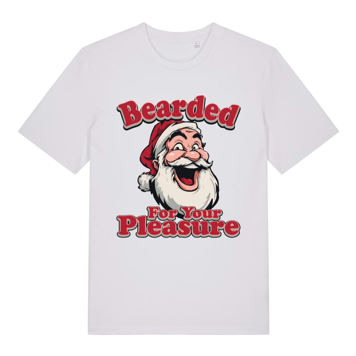 White Bearded For Your Pleasure men’s funny Christmas t-shirt featuring classic Santa banter design  