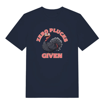 Navy Zero Plucks Given women’s funny Christmas t-shirt with bold festive turkey design  