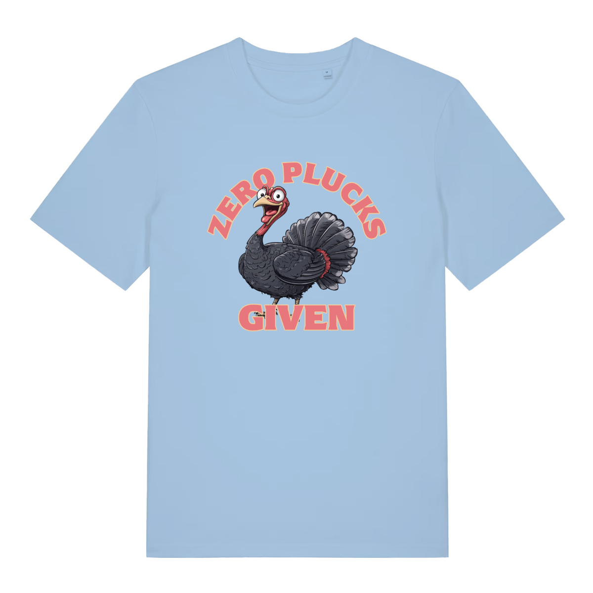 Sky blue Zero Plucks Given women’s funny Christmas t-shirt with ultimate zero fucks turkey design  