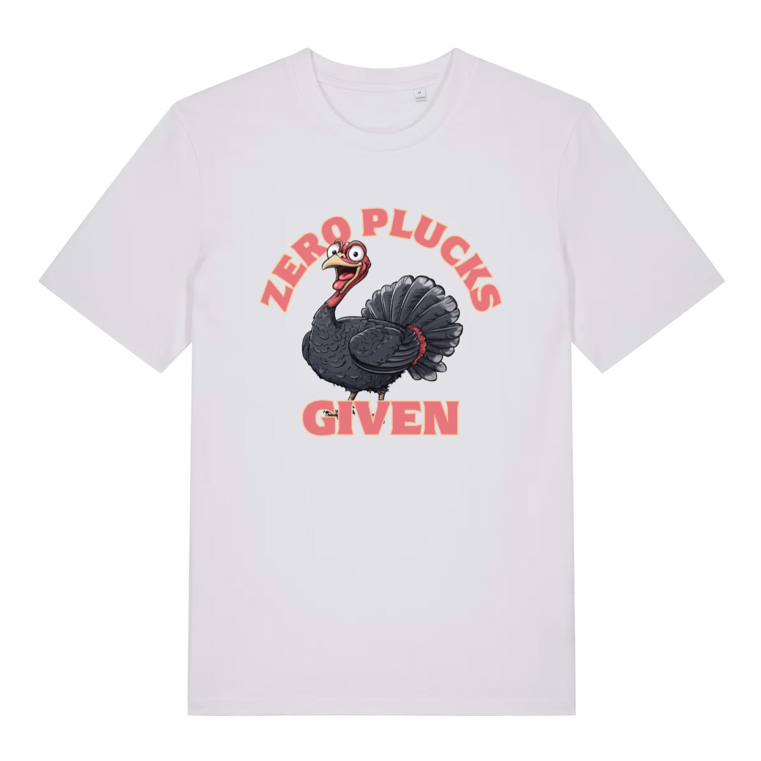 White Zero Plucks Given men’s funny Christmas t-shirt with ultimate zero fucks turkey design  