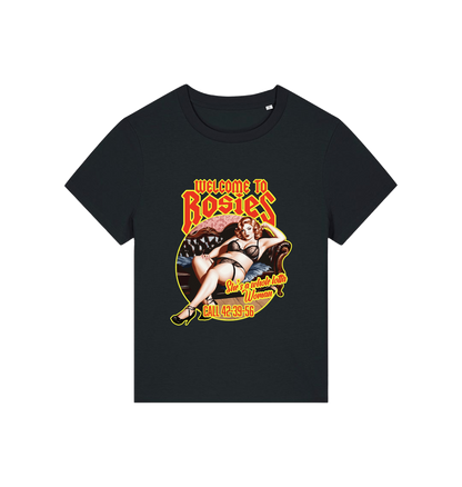 black music t-shirt with the graphic of a woman in her underwear and the slogan 'welcome to rosies'