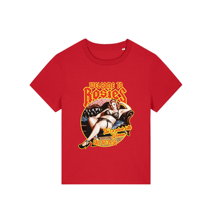 red music t-shirt with the graphic of a woman in her underwear and the slogan 'welcome to rosies'
