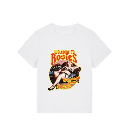 white music t-shirt with the graphic of a woman in her underwear and the slogan 'welcome to rosies'