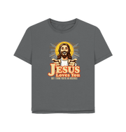 Slate Grey Jesus Loves You Women's Relaxed Fit T-shirt