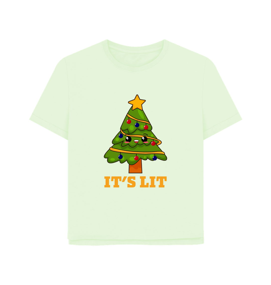 Pastel Green It's Lit Women's Relaxed Fit Christmas T-shirt
