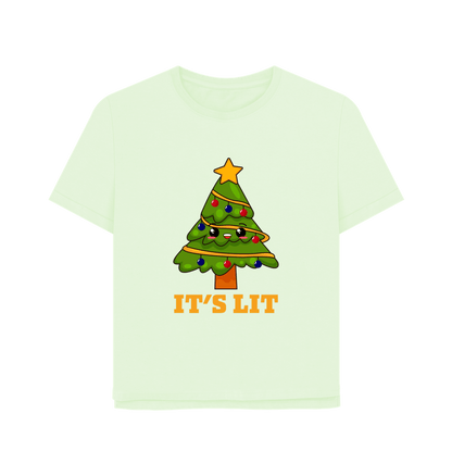 Pastel Green It's Lit Women's Relaxed Fit Christmas T-shirt