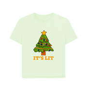 Pastel Green It's Lit Women's Relaxed Fit Christmas T-shirt