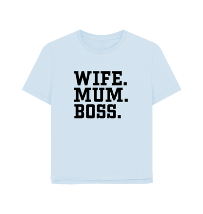 Sky Blue Wife Mum Boss Women's Relaxed Fit T-shirt
