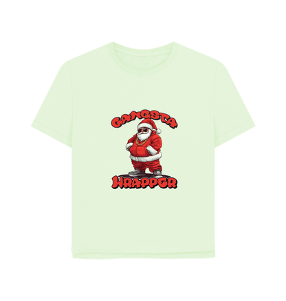 Pastel Green Gangsta Wrapper Women's Relaxed Fit Christmas T-shirt