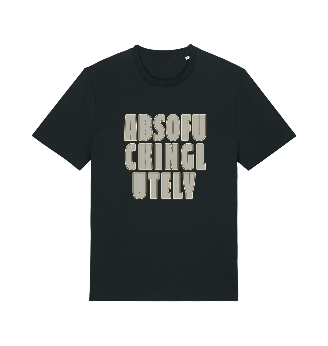 Black t-shirt with a funny slogan 