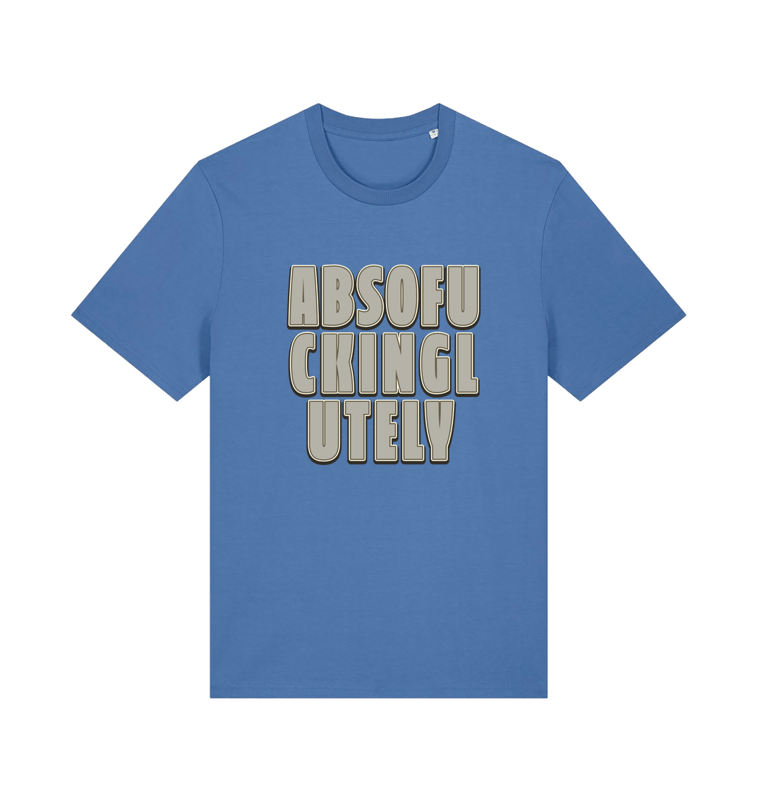 blue t-shirt with a funny slogan