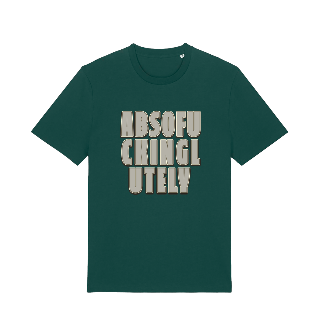 Green t-shirt with a funny slogan 