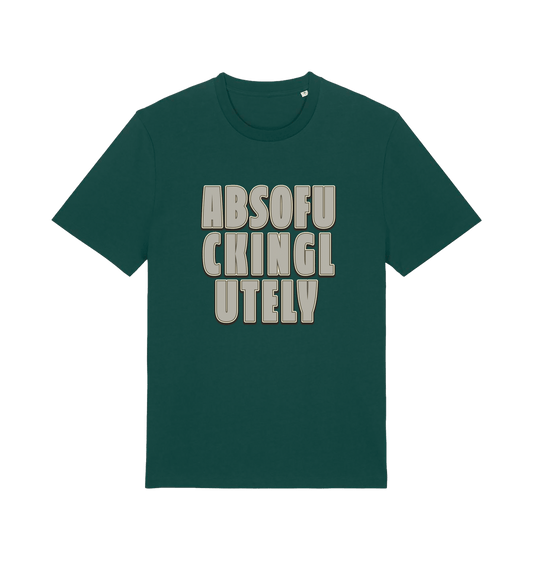 Green t-shirt with a funny slogan 