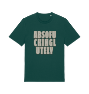 Green t-shirt with a funny slogan 