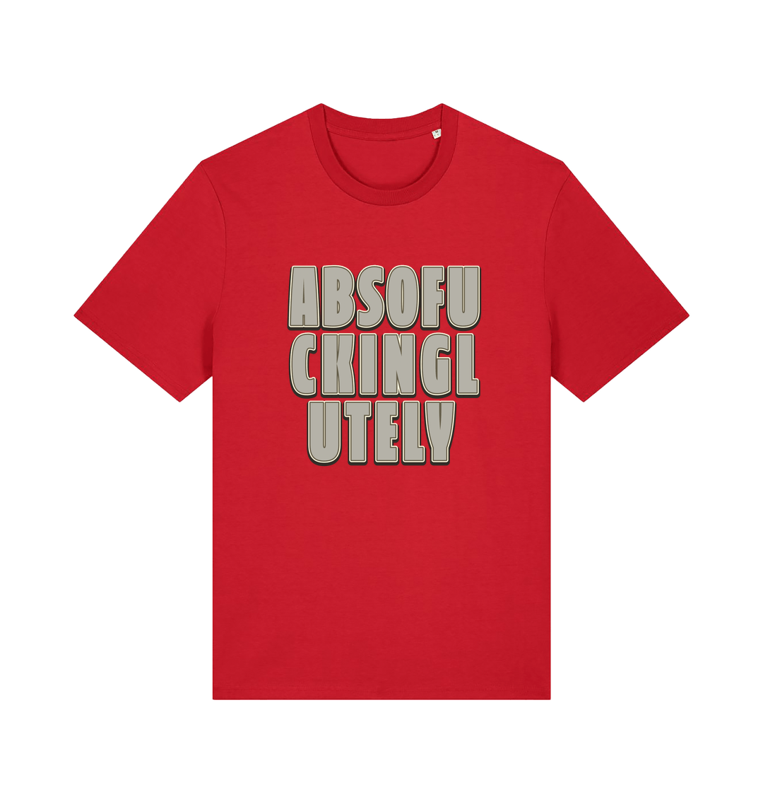 Red t-shirt with a funny slogan 