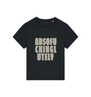 black women's funny slogan t-shirt with 'absofuckinglutely'